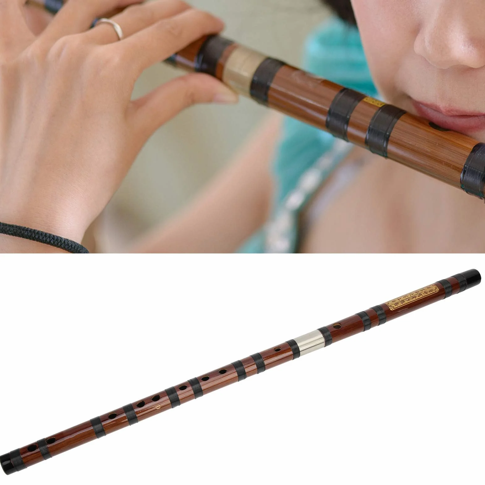 Bambusowy Flet Chiński Bambusowy Flet D-Key Napis Korpus Suchy Materiał Zestaw Dizi Tradycyjny Instrument Dęty z Dobrym Uszczelką