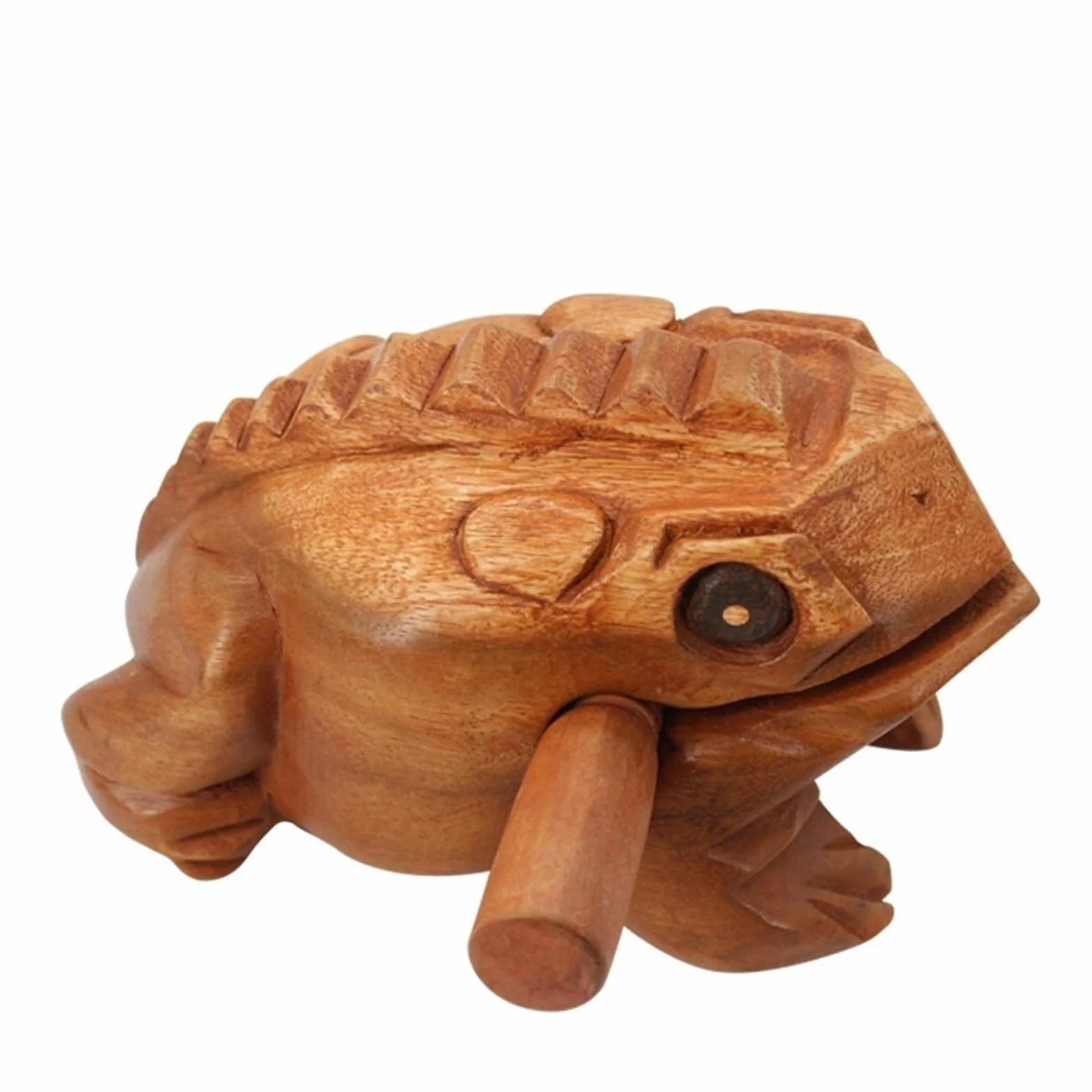 Drewniany Rzeźbiony Instrument Guiro Perkusyjny, Pusty Drewniany Bęben Instrument Perkusyjny Guiro Żaby Z Drewnianym Kijem Dla Dzieci(F)