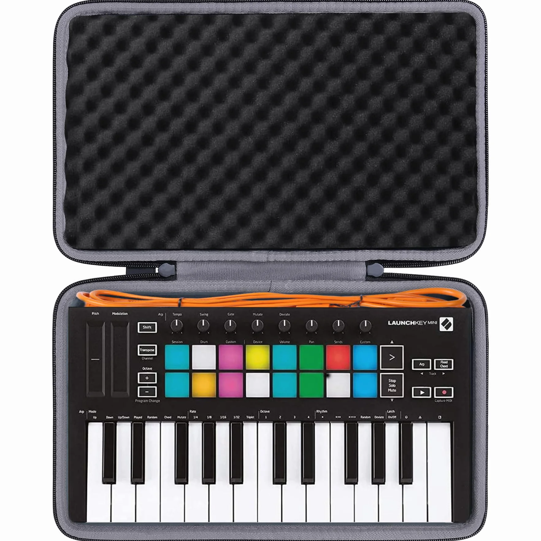 Hart Reise Schutz Hülle Etui Tasche für Novation Launchkey Mini MK3 / MK2 25-Tasten-USB-Keyboard-Controller von co2CREA