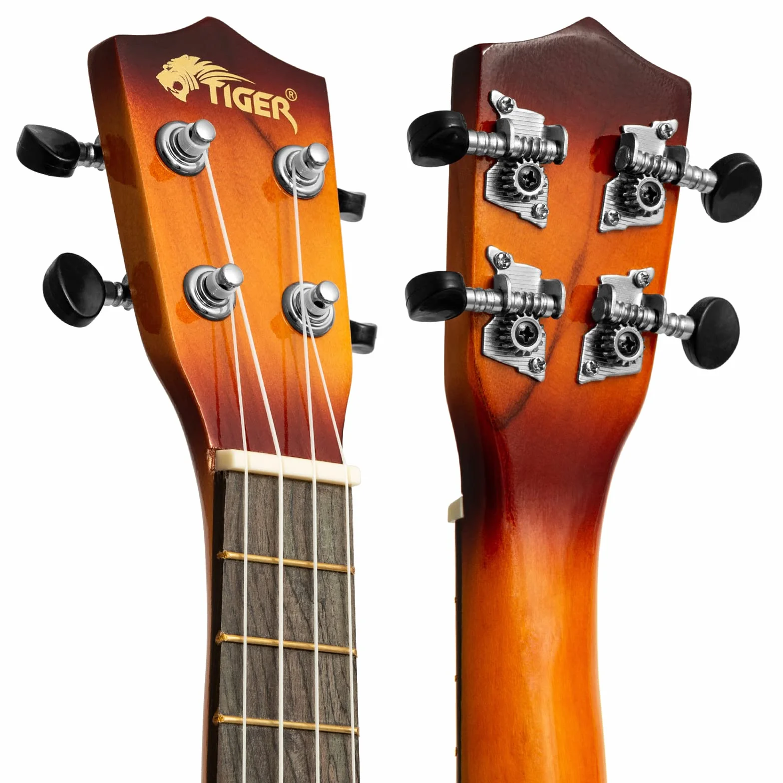 Tiger Ukulele sopranowe UKE7 dla początkujących, torba Gig Bag, struny Aquila Sunburst