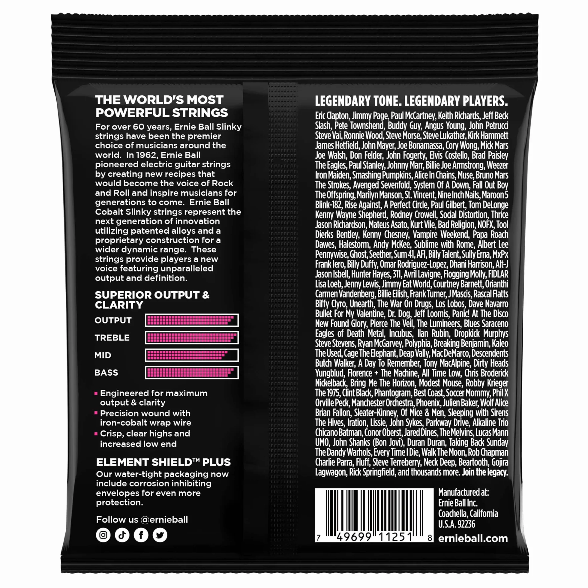 Ernie Ball Super Slinky Cobalt struny do gitary elektrycznej, 3 sztuki, grubość 9-42