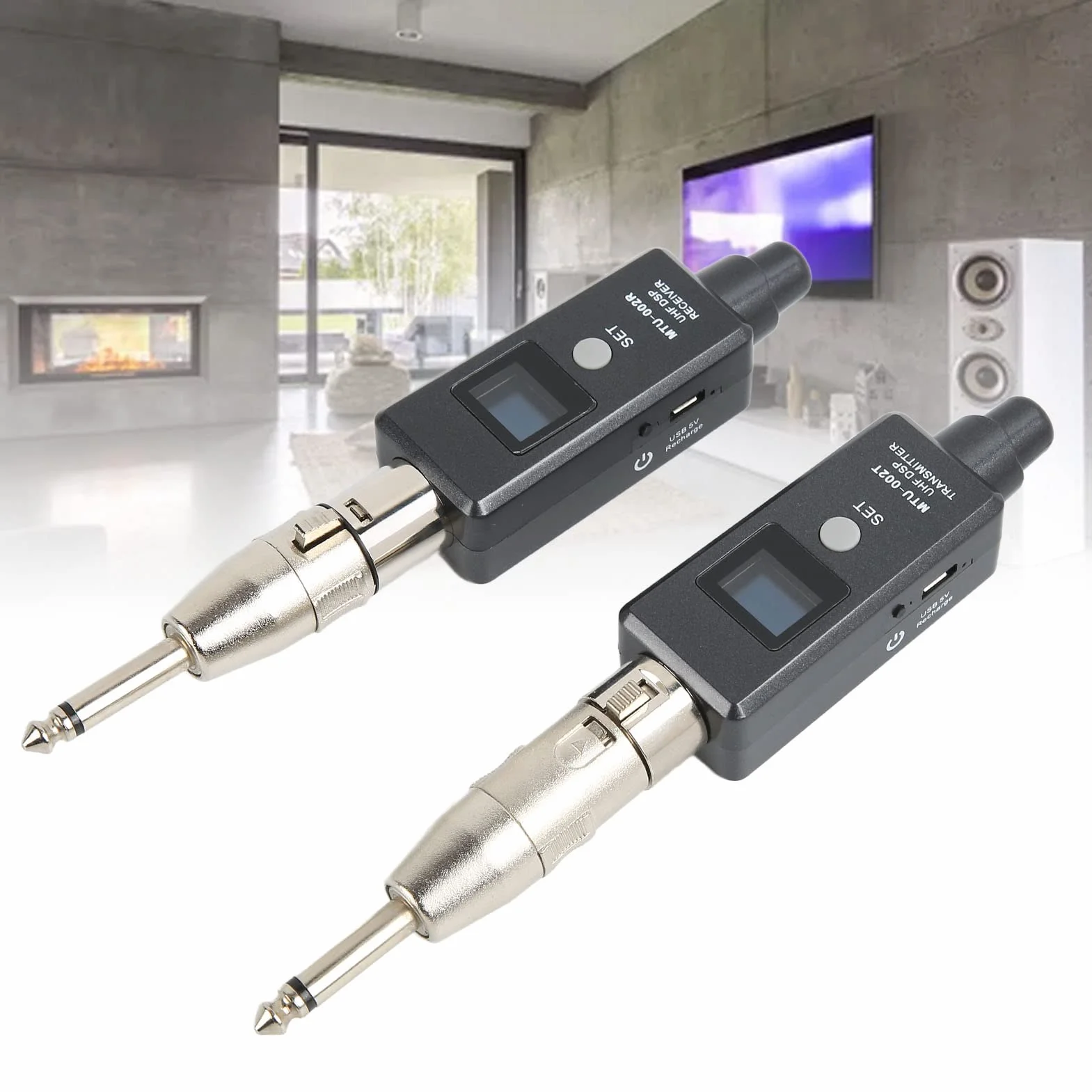 Bezprzewodowy System Mikrofonowy, Bezprzewodowy Nadajnik i Odbiornik XLR, Czysty Dźwięk, Adapter Mikrofonu Bezprzewodowego, Wbudowany Akumulator, do Mikrofonu Dynamicznego