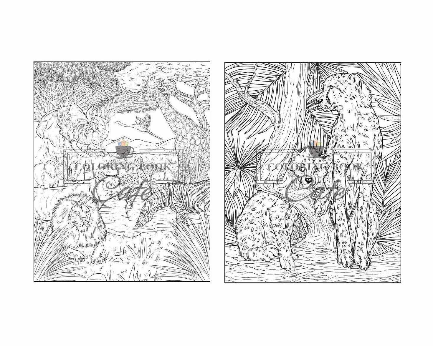 100 Wildlife Scenes: An Adult Coloring Book Featuring 100 Most Beautiful Wildlife Scenes with Animals, Birds and Flowers from Oceans, Jungles, Forests and Savannas
