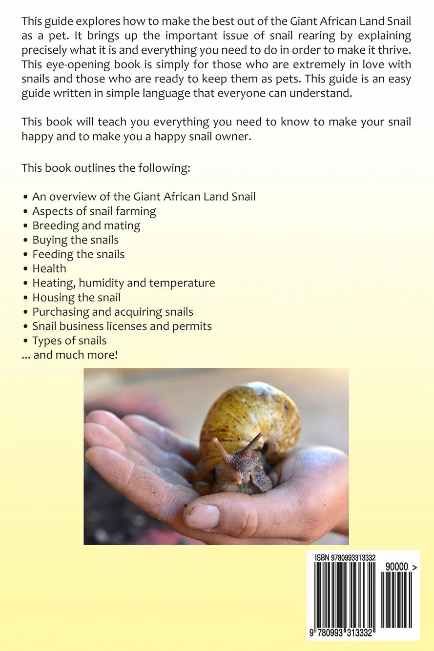 Giant African Land Snail. Giant African Land Snails as pets. Giant African Land Snail complete care book.