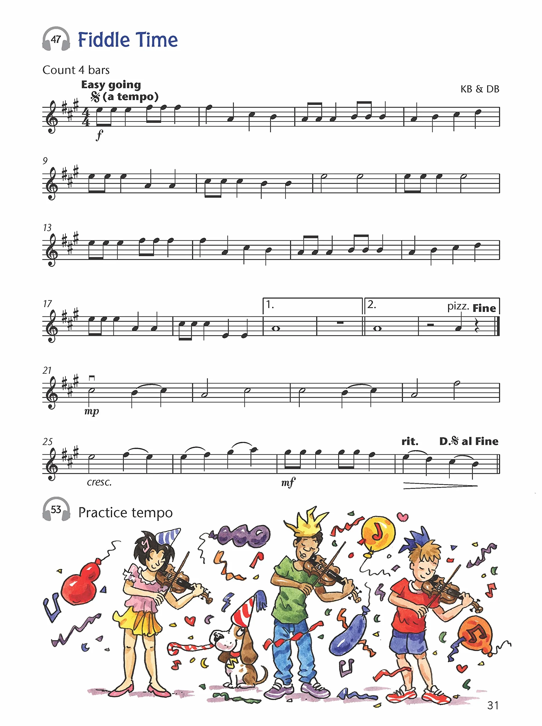 Fiddle time joggers (third edition) a first book of very easy pieces for violin + audio online