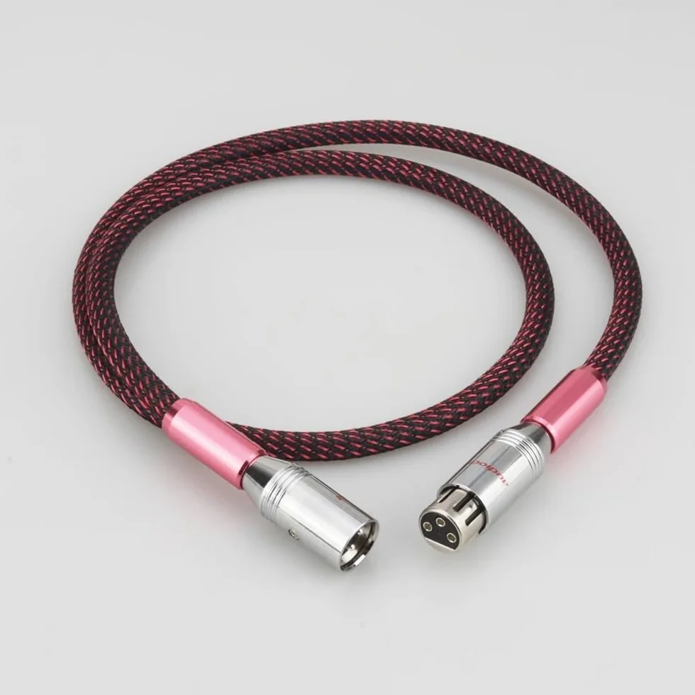 AES/EBU cyfrowy kabel audio srebrny zrównoważony XLR wtyczka przedwzmacniacz HiFi A10 (1m)