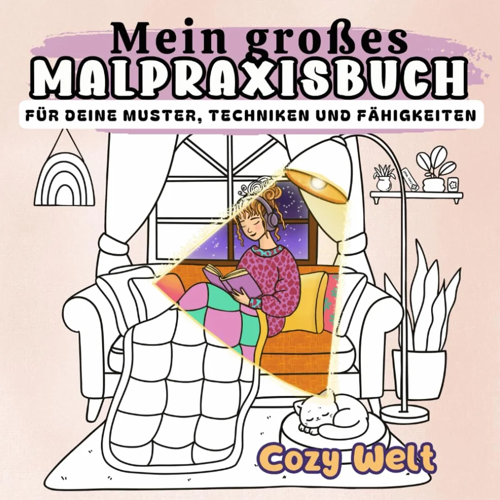Mein großes Malpraxisbuch: Auf über 200 Seiten kannst du deine Lieblingsfarbkombinationen, -muster und -texturen üben. Erstelle dein persönliches Mal-Lexikon.