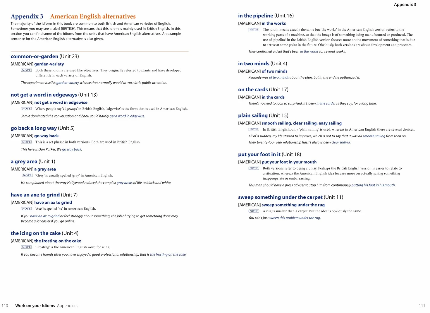 Idioms: B1-C2