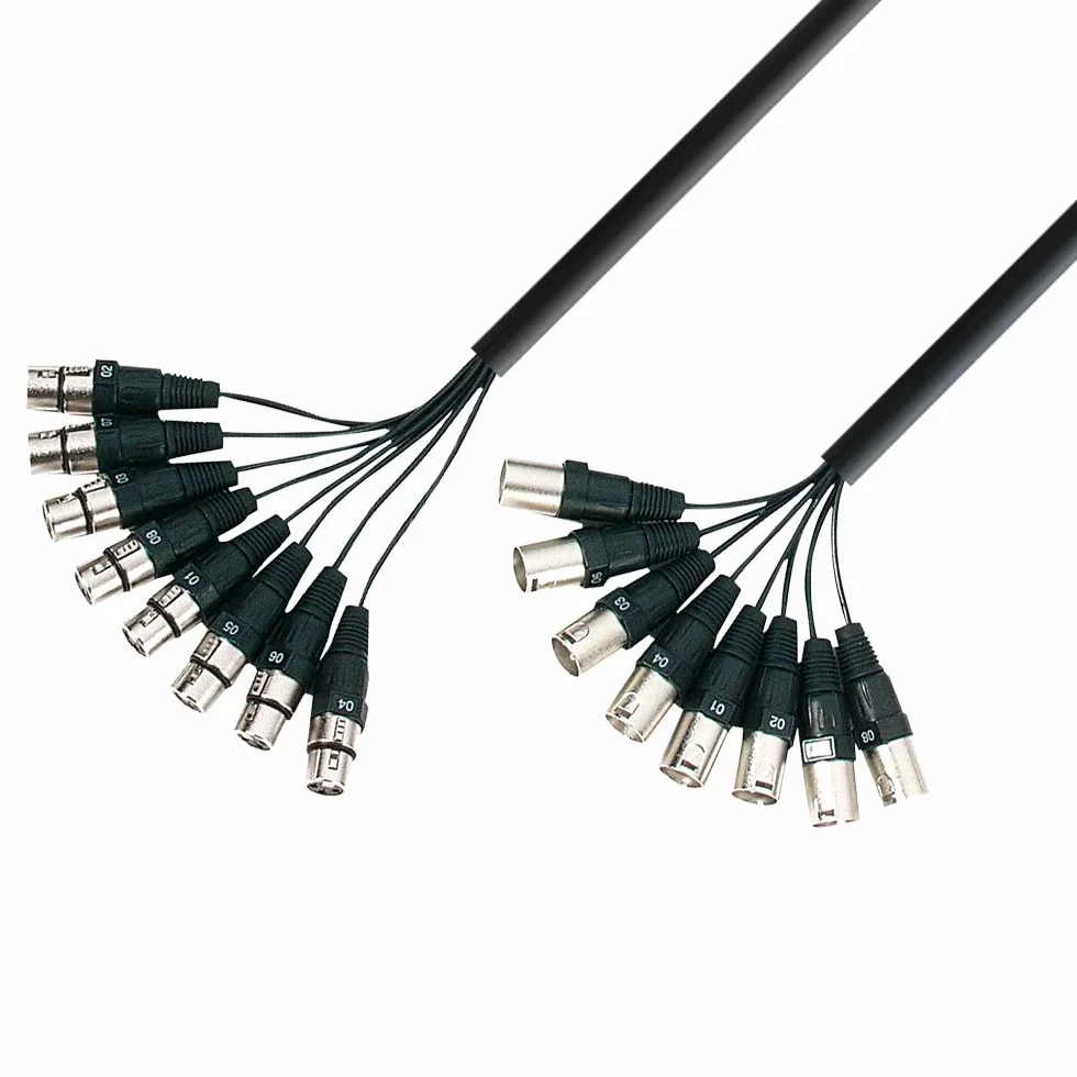 Adam Hall Cables K3L8MF0500 3 Star Serie kabel multicore (8x XLR męski na 8x XLR żeński, 5m)