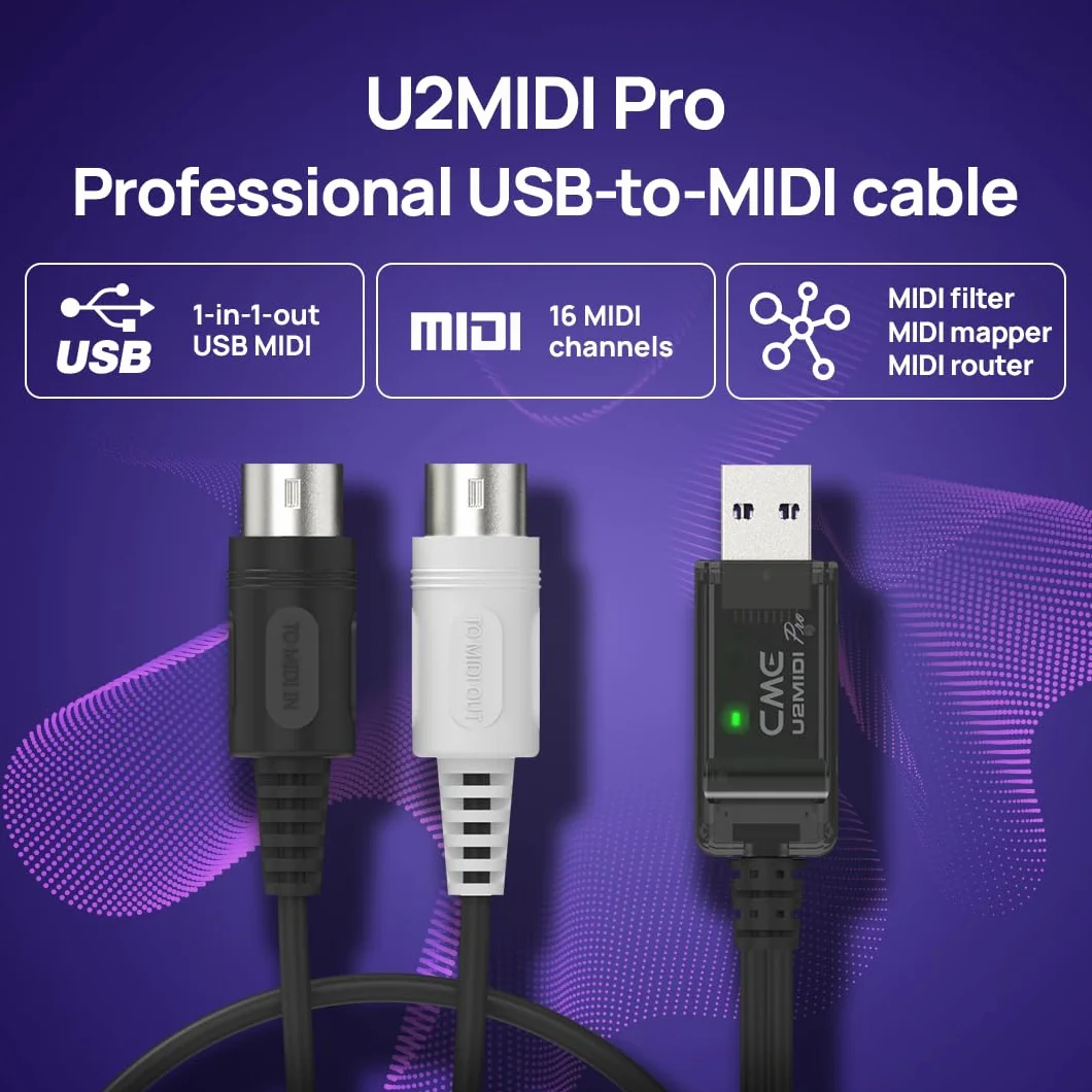 CME U2MIDI Pro kabel USB MIDI z filtrem i mapperem interfejs Plug & Play 6,5 stopy