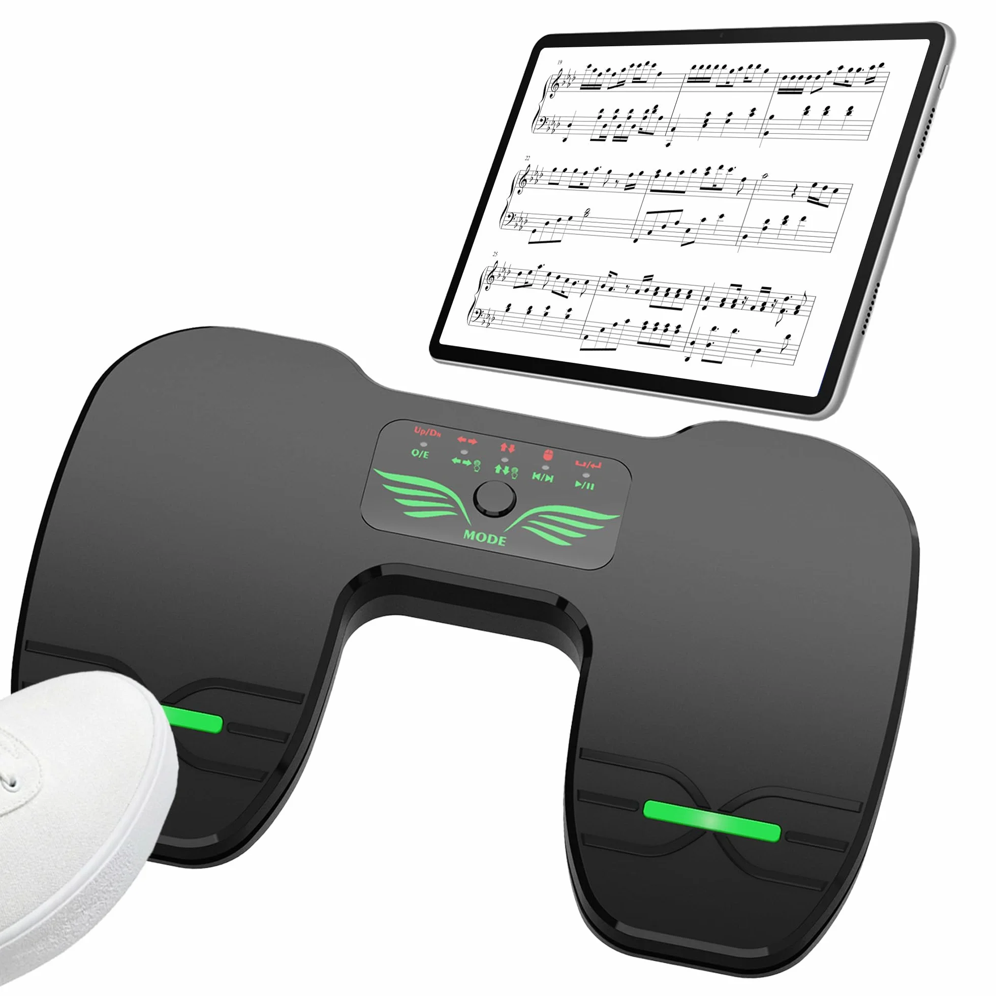do przewracania stron Bluetooth: przełącznik nożny Bluetooth – kontroler do czytania muzyki z możliwością ładowania dla tabletów i smartfonów