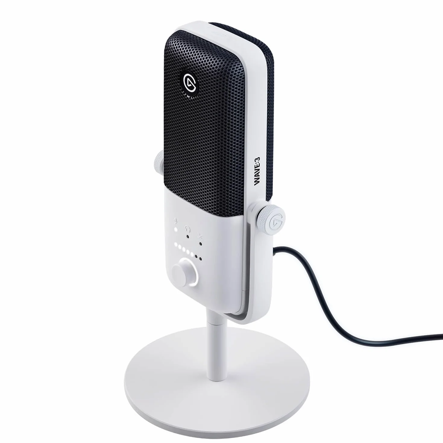 Elgato Wave:3 White, mikrofon USB premium, strumieniowania, podczastów, gier, biura domowego, darmowe oprogramowanie miksera, wtyczki efektów, zapobieganie zniekształceniom, Plug n Play, Mac, PC