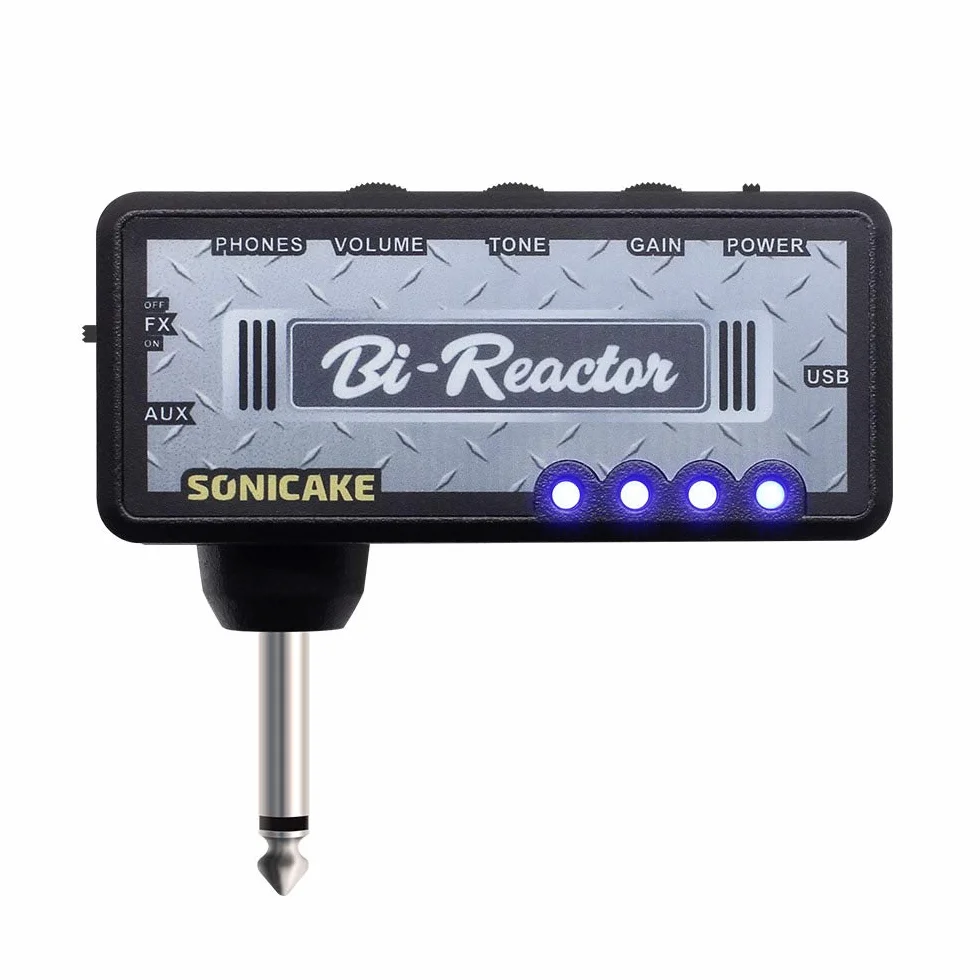 SONICAKE Bi-Reactor wtyczka USB ładowany przenośny kieszonkowy wzmacniacz słuchawkowy do gitary w stylu amerykańskim wysoki ton wzmocnienia z opóźnieniem przenoszenie efektów sypialni