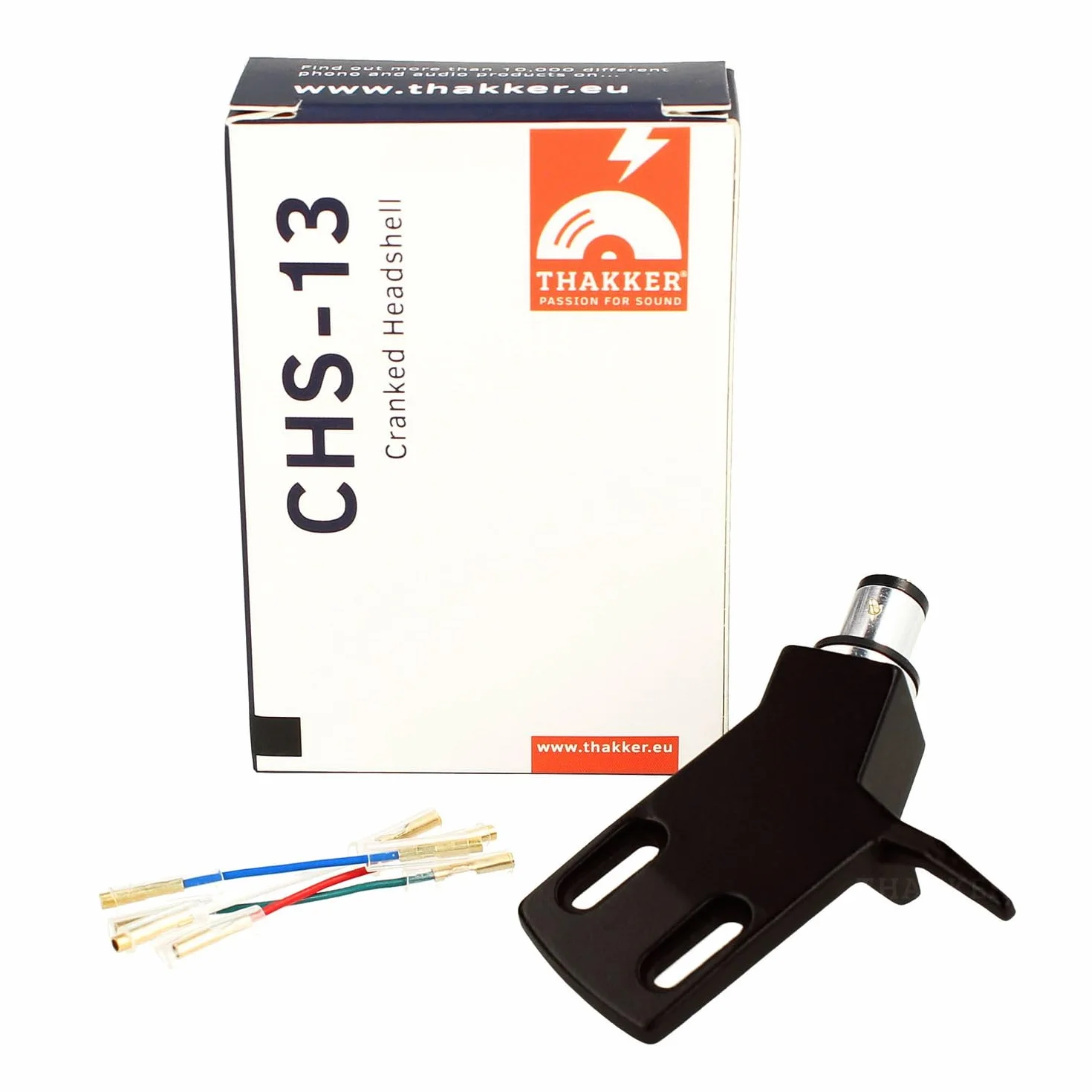 THAKKER CHS-13 - k±towy Headshell z lekkiego aluminium - czarny | z³±cze SME | do prostych ramion gramofonowych | w komplecie z kablem Headshell
