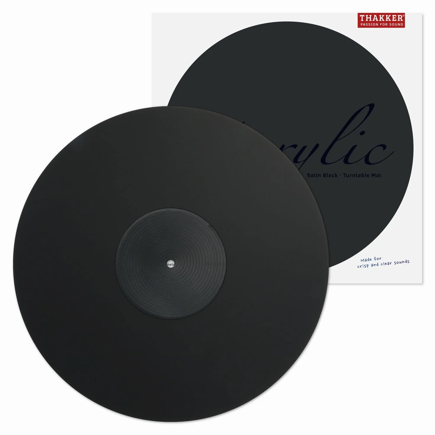 THAKKER Acrylic Mat Satin Black - 12" nakładka na talerz z hartowanego szkła akrylowego | redukuje drgania | poprawia dźwięk | jedwabiście matowe wykończenie powierzchni | Ø 300 mm | czarna