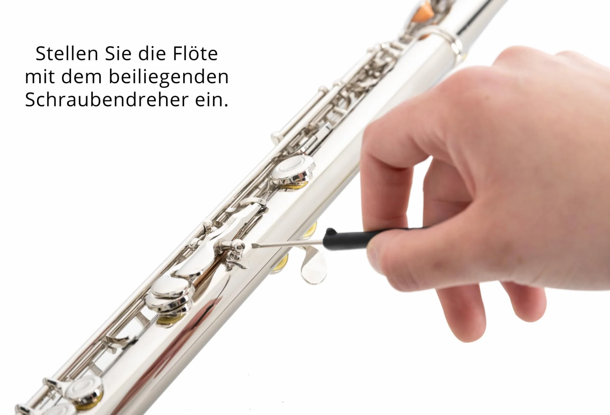 Classic Cantabile FL-100 flet poprzeczny (Świetny instrument dla początkujących, w całości z mosiądzu wysokoniklowego posrebrzanego, zamknięte klapy, e-mechanika, przesunięte G, strojenie C, w
