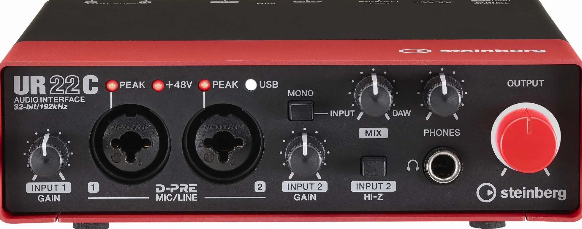 Steinberg UR22C USB 3.0 interfejs audio, łącznie z Cubase AI, Cubasis LE i pakietem oprogramowania Steinberg Plus RED