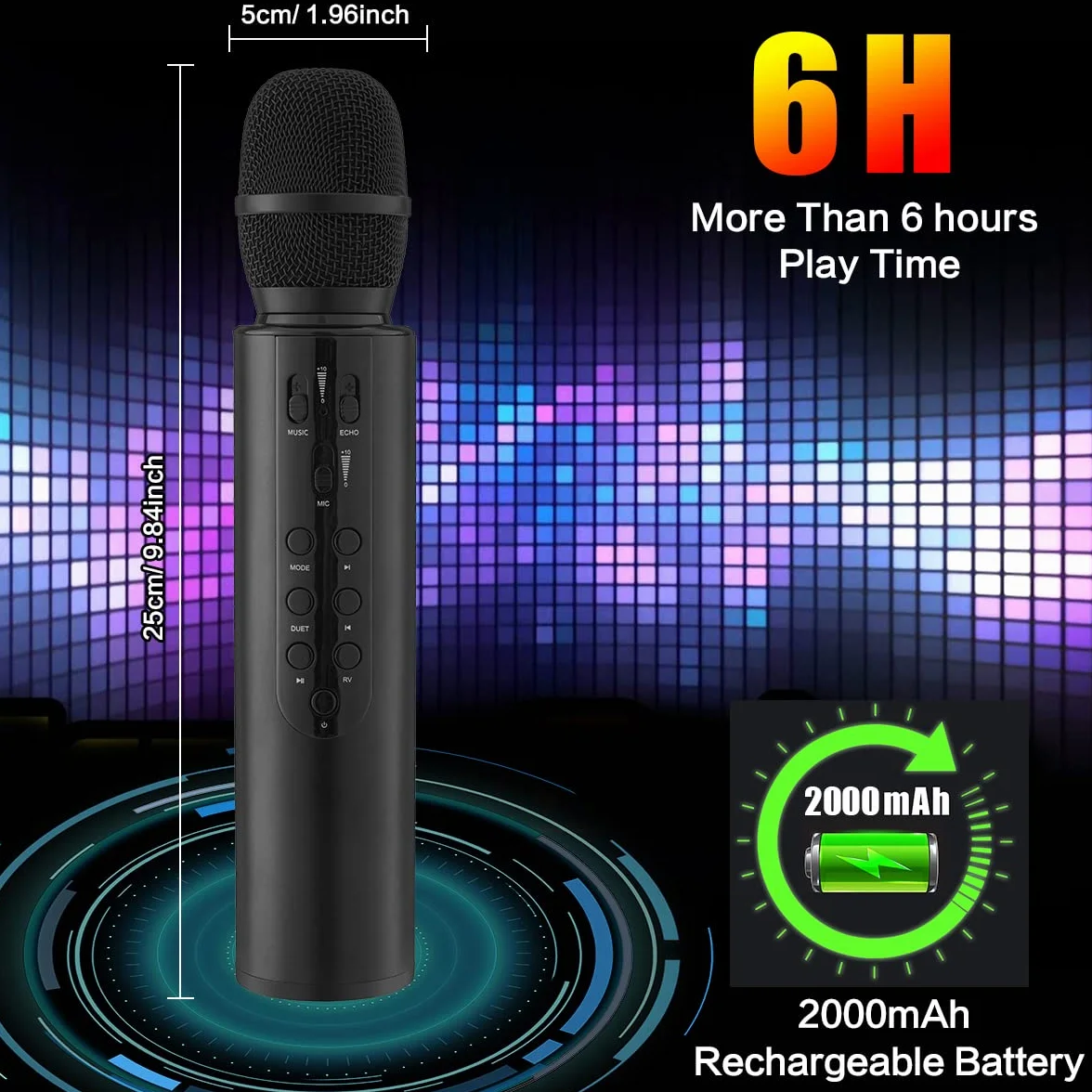 Bezprzewodowy mikrofon do karaoke, przenośny ręczny mikrofon głośnikowy Bluetooth, bezprzewodowe mikrofony, maszyna do karaoke, domowy odtwarzacz KTV, kompatybilny z urządzeniami z systemem