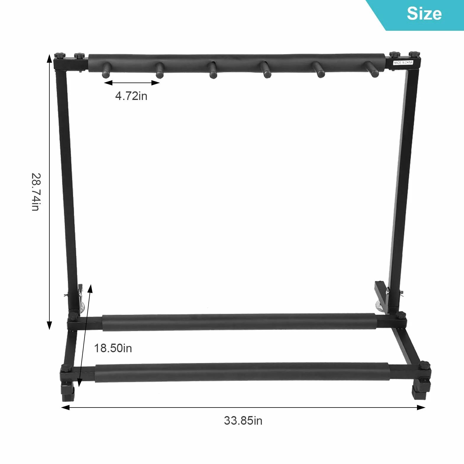 Stojak na wiele gitar 5-kierunkowy metalowy organizer z gumowym wypełnieniem do gitar elektrycznych basowych