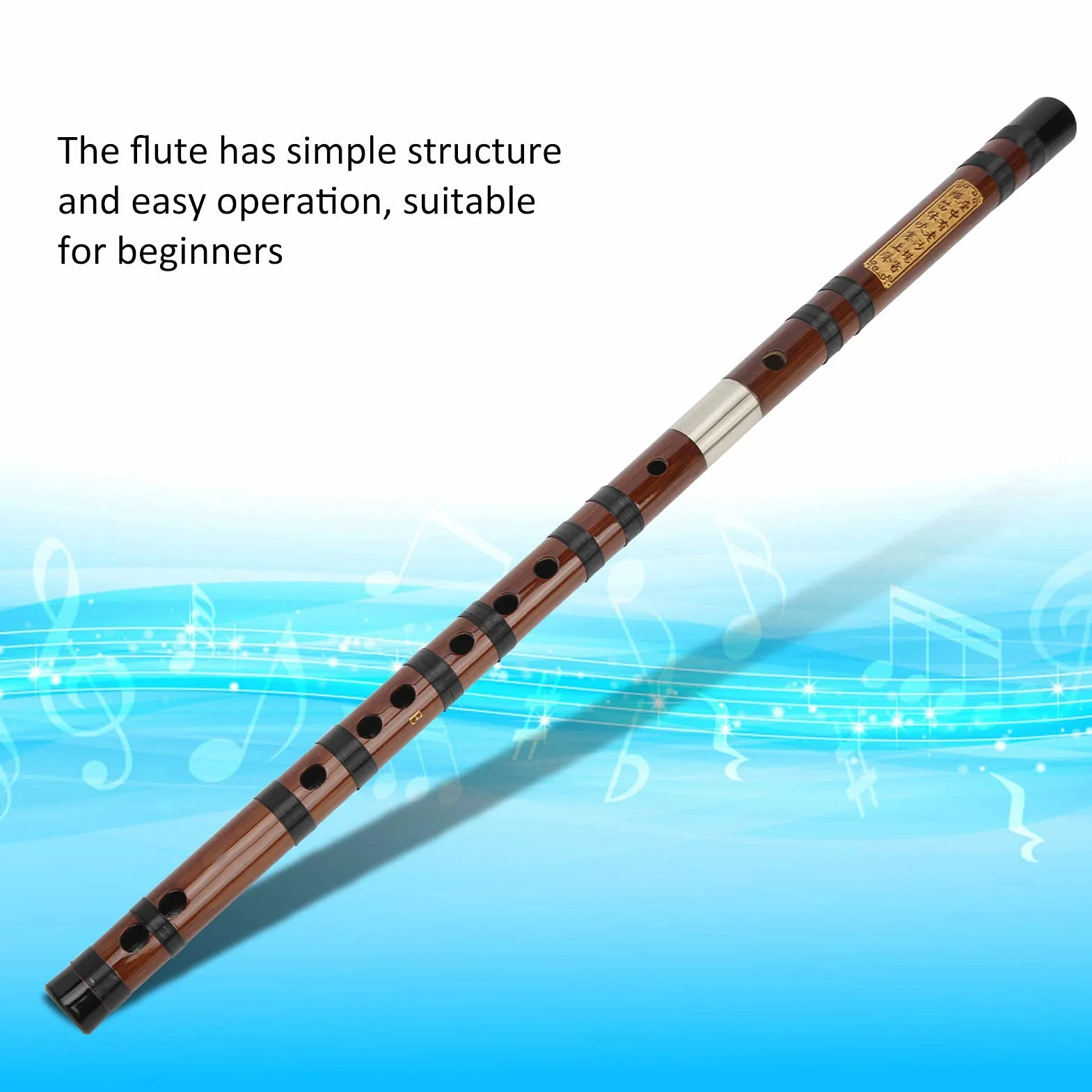 Bambusowy Flet Chiński Bambusowy Flet D-Key Napis Korpus Suchy Materiał Zestaw Dizi Tradycyjny Instrument Dęty z Dobrym Uszczelką