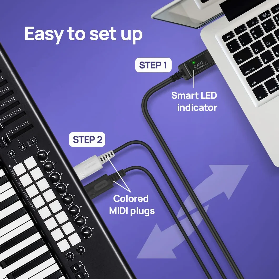 CME U2MIDI Pro kabel USB MIDI z filtrem i mapperem interfejs Plug & Play 6,5 stopy