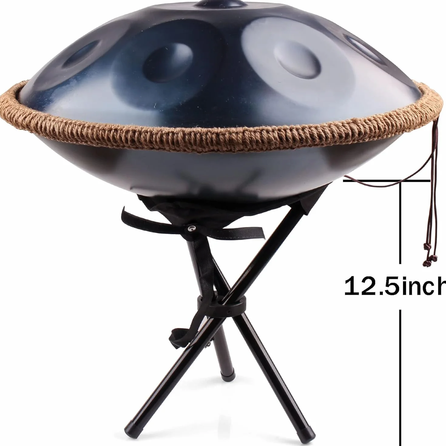 Handpan 432 Hz dla początkujących, stalowa bębenka 10 dźwięków 56 cm, ręczna bębenka w D-moll, ręczna bębenka z torbą i uchwytem na handpan, stalowa bębenka do terapii dźwiękiem, medytacji
