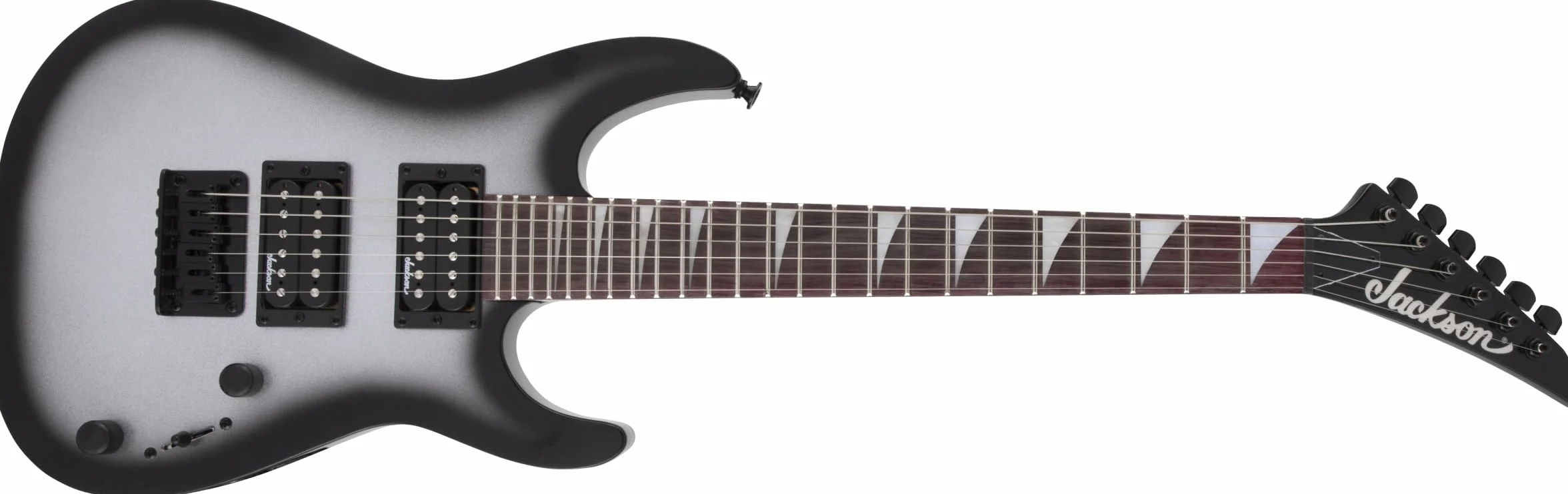 Jackson Seria JS Dinky Minion JS1X, podstrunnica amarantowa, metaliczny Silverburst