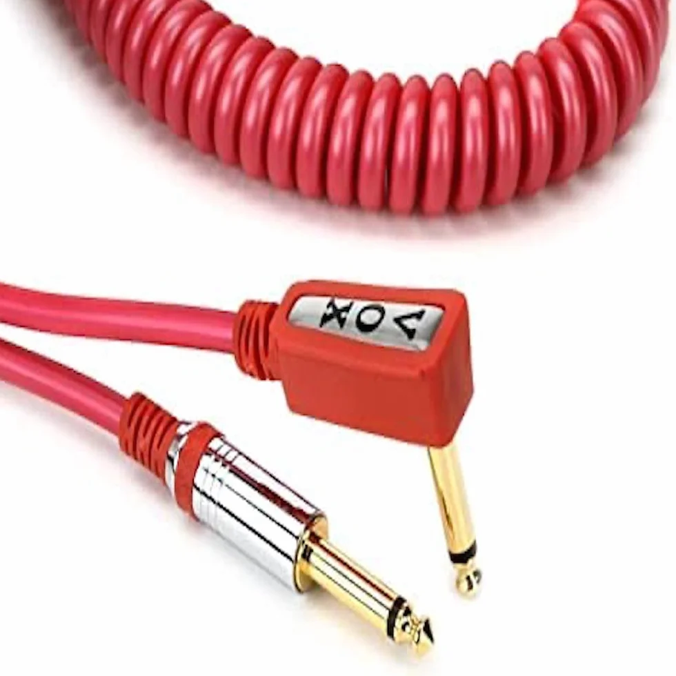 Vox - VCC090RD - 9 m zwijany kabel w stylu vintage z torbą do przenoszenia - czerwony