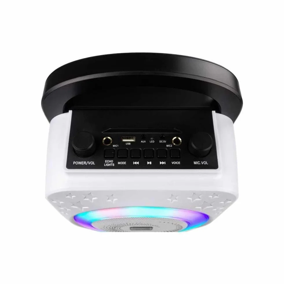 Rockjam 10 W Urządzenie Do Karaoke Bluetooth Z Dwoma Mikrofonami, Wielokolorowy, RJPS150-BK