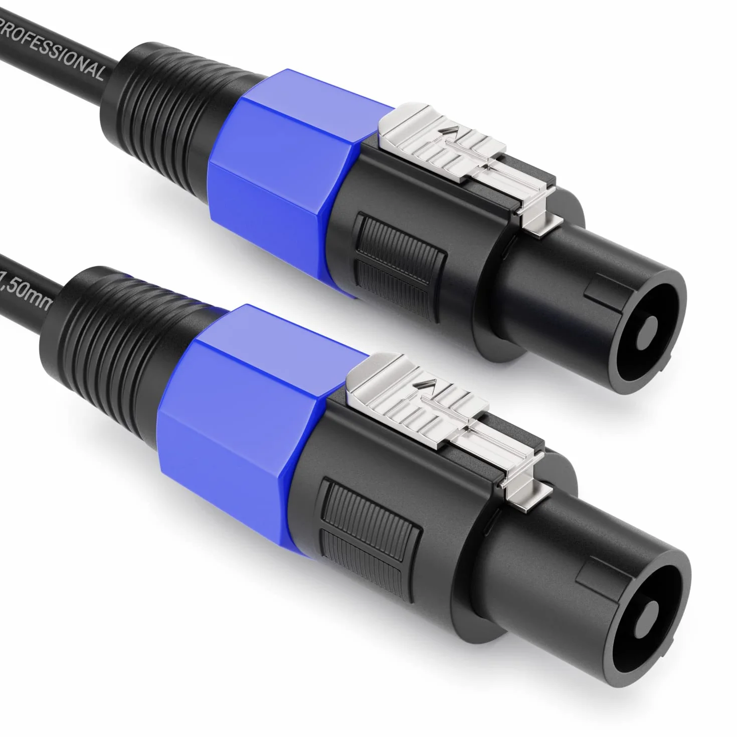 deleyCON 10m Kabel Głośnikowy PA - Jakość Studyjna - z czystej Miedzi OFC - Przewód do Głośników PA 2-Biegunowy 2x 1,5mm² (AWG15) 7,2mm - Metalowa Blokada