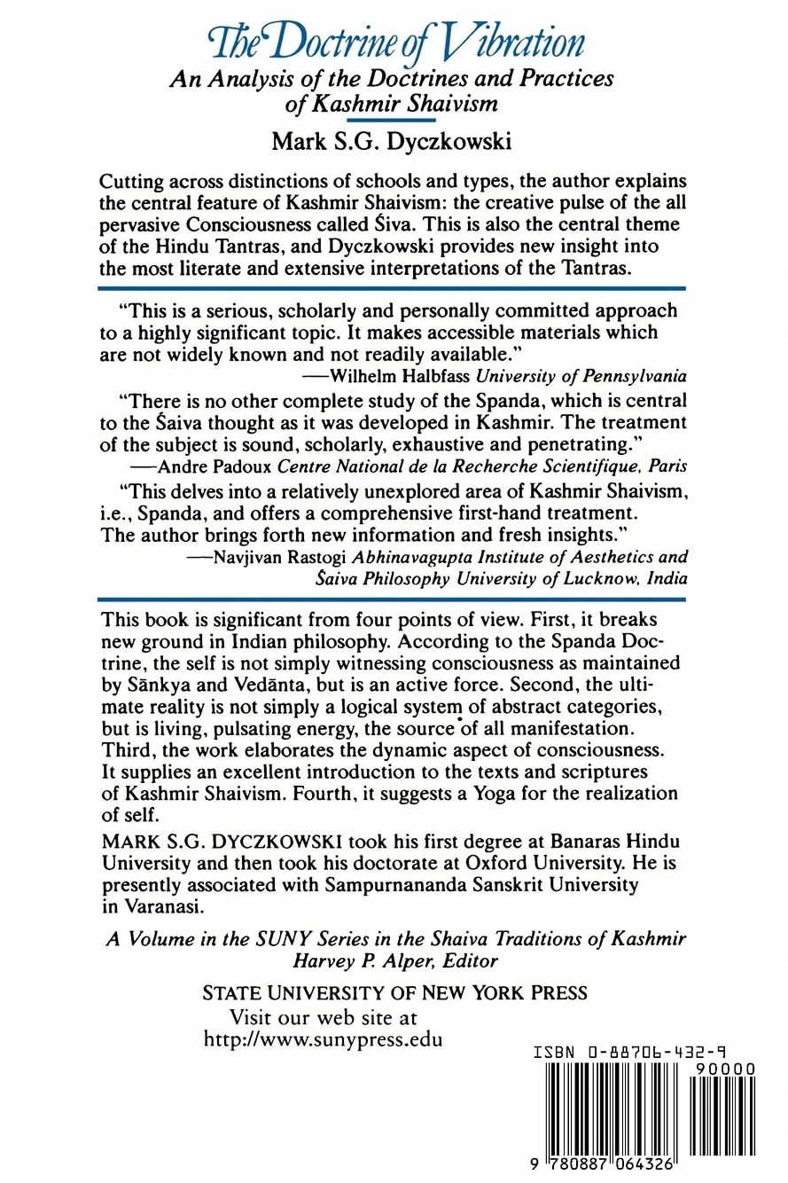 The Doctrine of Vibration: An Analysis of the Doctrines and Practices Associated with Kashmir Shaivism