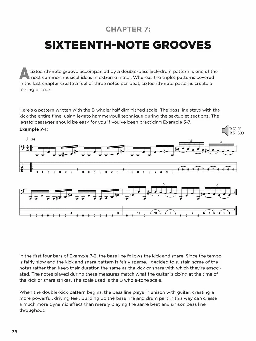 Extreme metal bass - recueil + enregistrement(s) en ligne: Essential Techniques, Concepts, and Applications for Metal Bassists