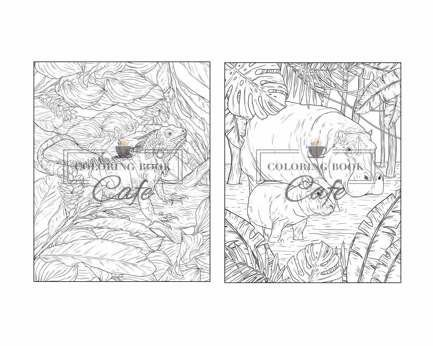 100 Wildlife Scenes: An Adult Coloring Book Featuring 100 Most Beautiful Wildlife Scenes with Animals, Birds and Flowers from Oceans, Jungles, Forests and Savannas