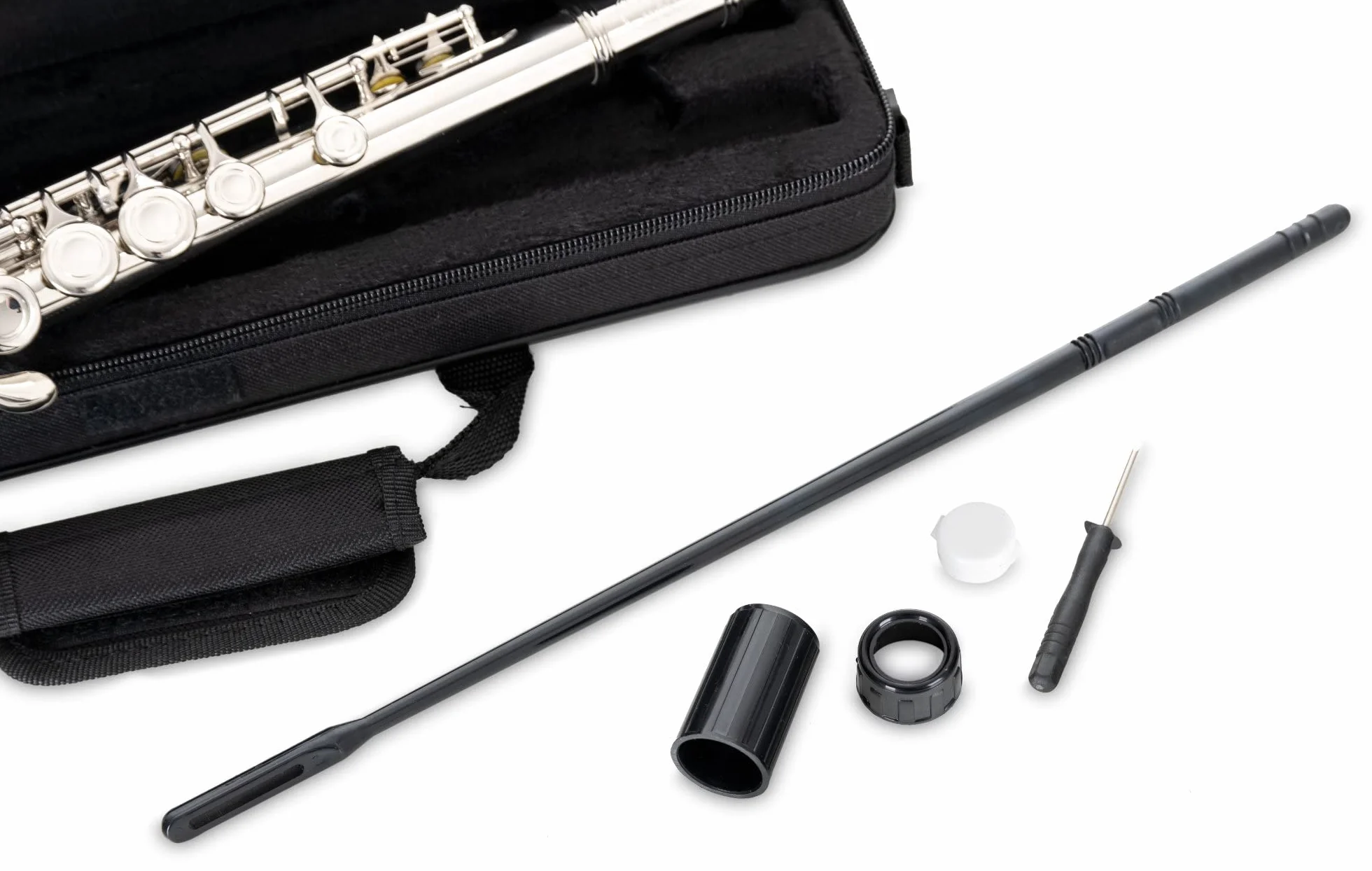 Classic Cantabile FL-100 flet poprzeczny (Świetny instrument dla początkujących, w całości z mosiądzu wysokoniklowego posrebrzanego, zamknięte klapy, e-mechanika, przesunięte G, strojenie C, w