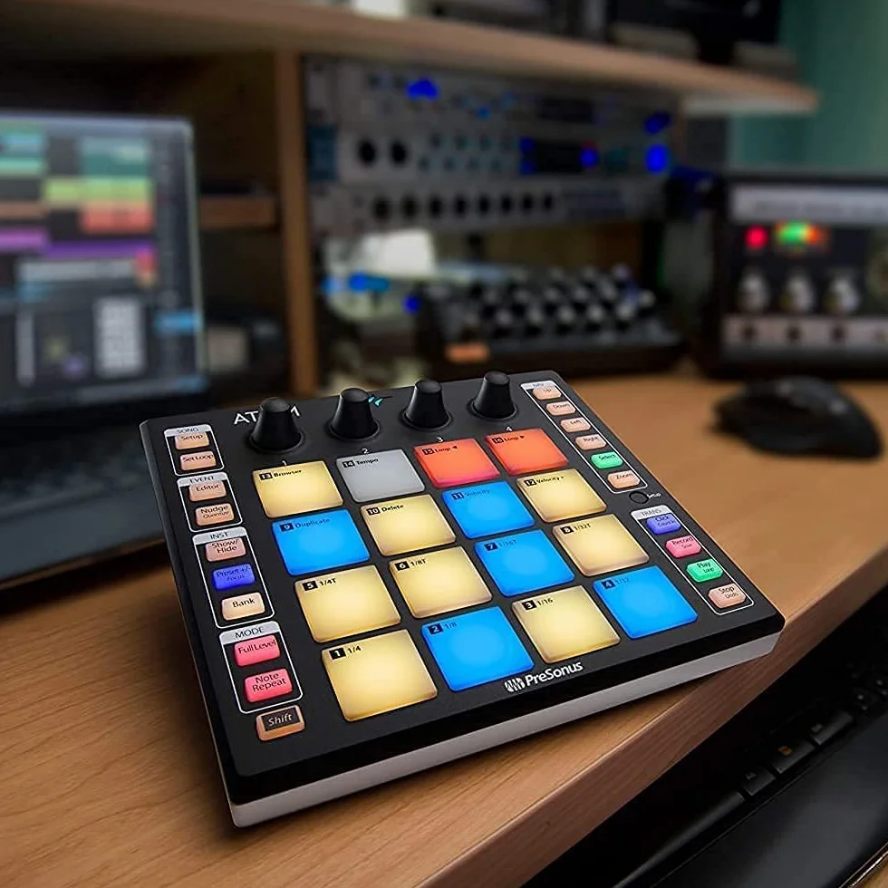 PreSonus ATOM, kontroler MIDI, kontroler do produkcji muzyki i wydajności z Studio One Artist, Ableton Live Lite i Studio Magic Software-Bundle