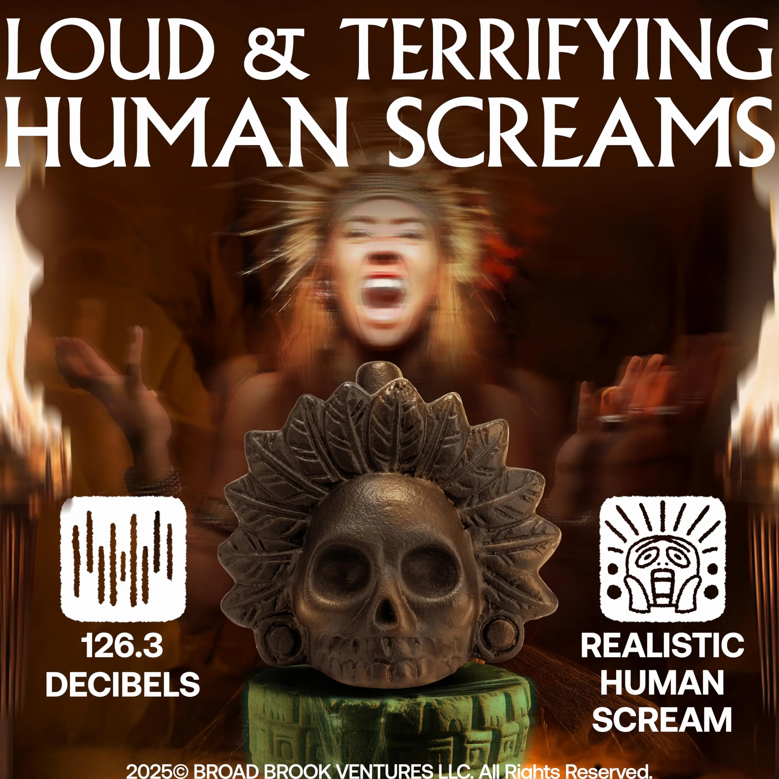 Aztec Death Whistle Loud: Loudest Scream Whistle At 125+ Decibels - Autentyczne ludzkie brzmiące krzyki - krzyczący aztecki gwizdek wojenny - prezenty dla mężczyzn kobiet, którzy mają wszystko -