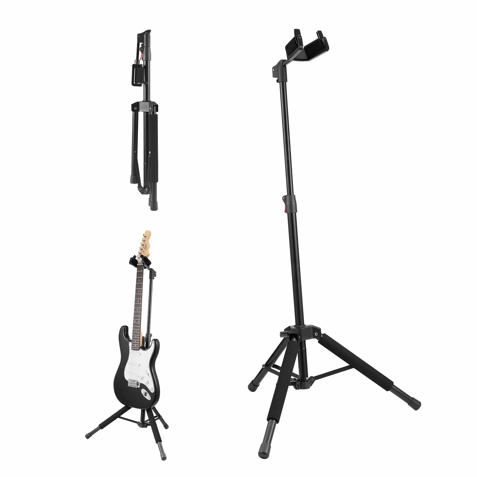 VEVOR Stojak na gitarę stojącą, nośność 33 lb/15 kg, składany uchwyt na gitarę basową z regulacją wysokości 900-1200 mm, statyw do klasycznej elektrycznej gitary akustycznej