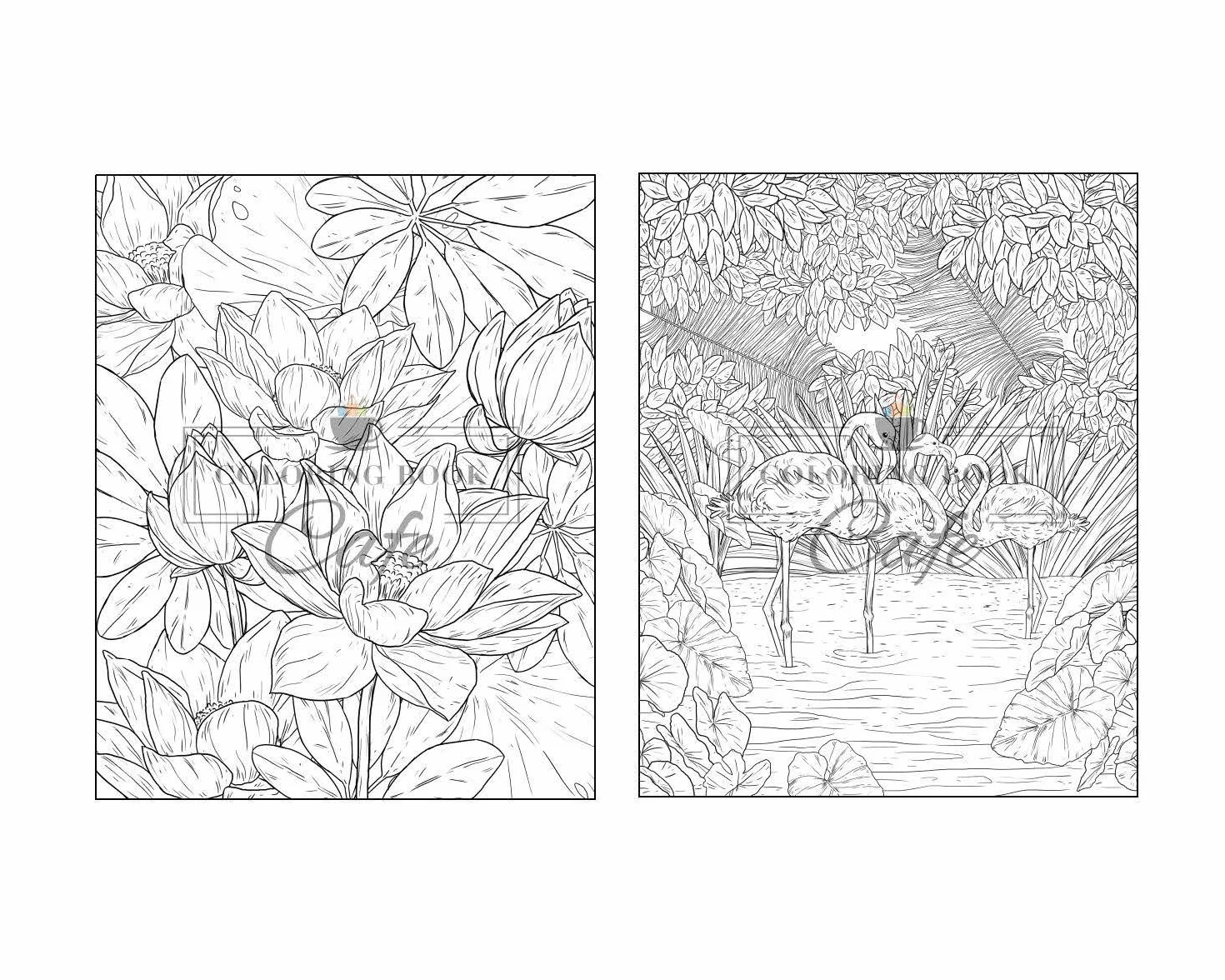 100 Wildlife Scenes: An Adult Coloring Book Featuring 100 Most Beautiful Wildlife Scenes with Animals, Birds and Flowers from Oceans, Jungles, Forests and Savannas
