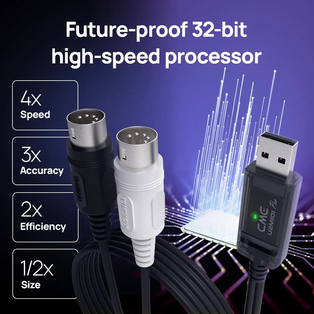 CME U2MIDI Pro kabel USB MIDI z filtrem i mapperem interfejs Plug & Play 6,5 stopy