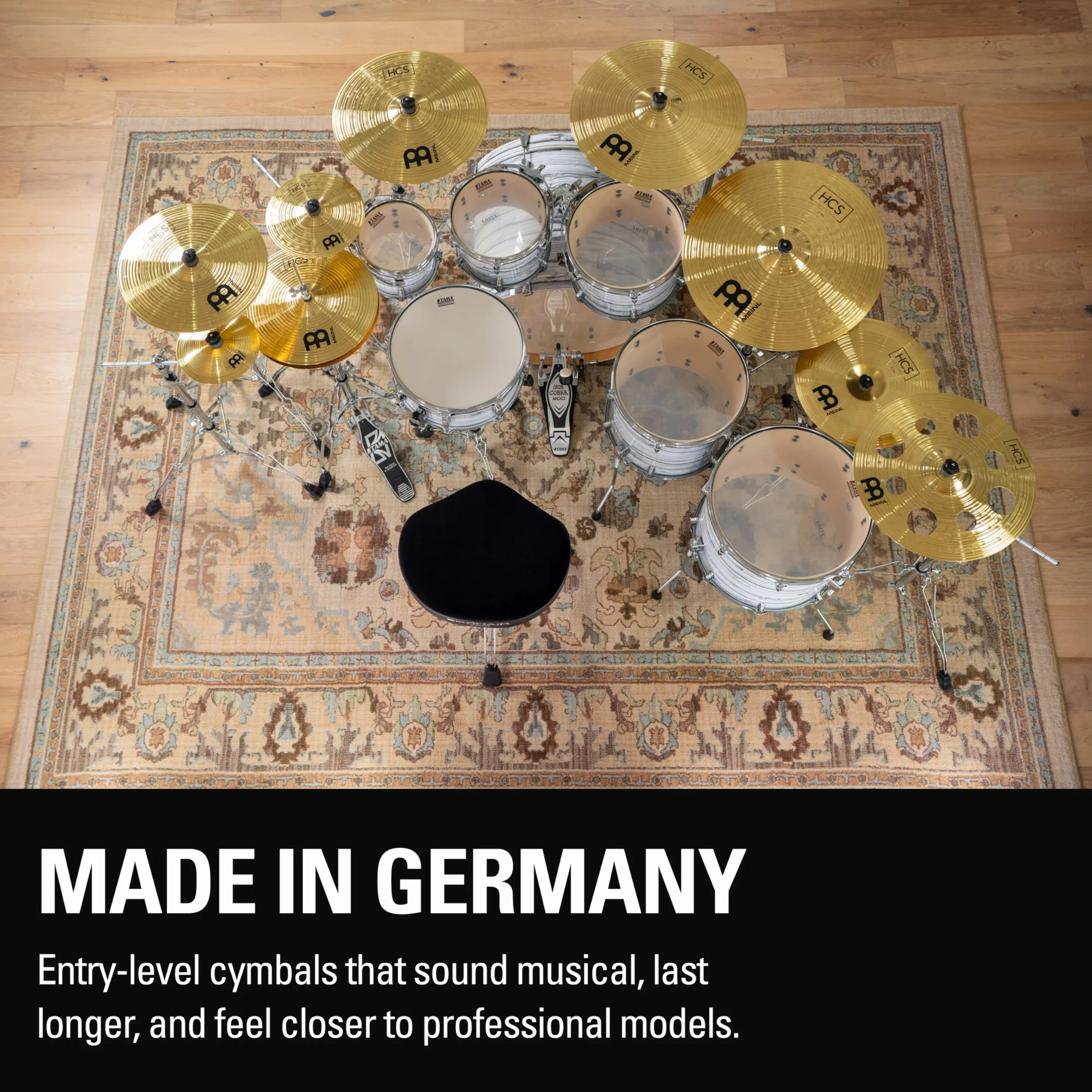 Meinl Cymbals HCS Talerz na śmieci 30,48 cm tradycyjny mosiądz do zestawu perkusyjnego