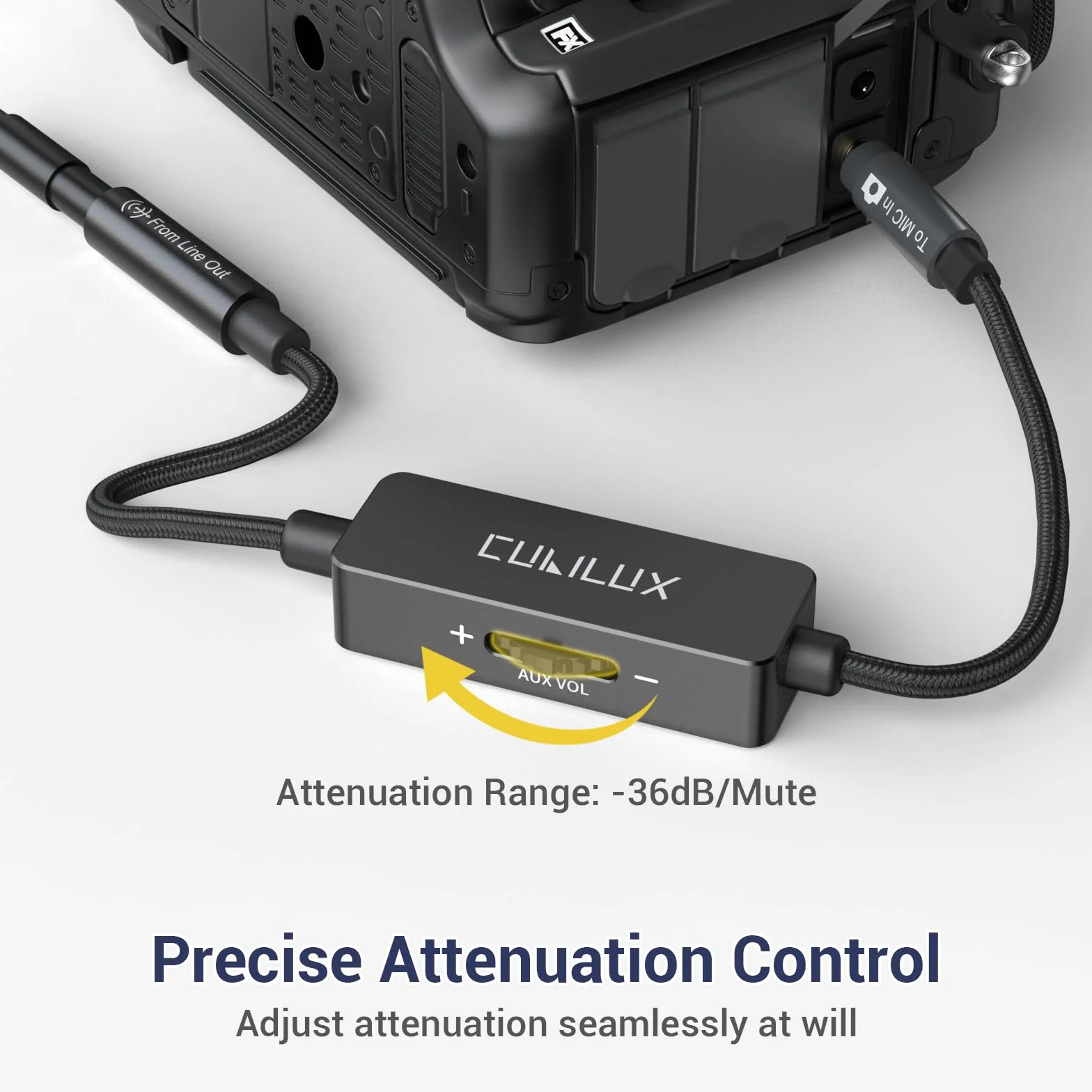 Cubilux kabel tłumiący 3,5 mm Line do mikrofonu, wtyk 1/8 cala Line Out na wtykowy MIC, kabel tłumiący do kamer DSLR, kamerek wideo, rejestratorów, 30 cm