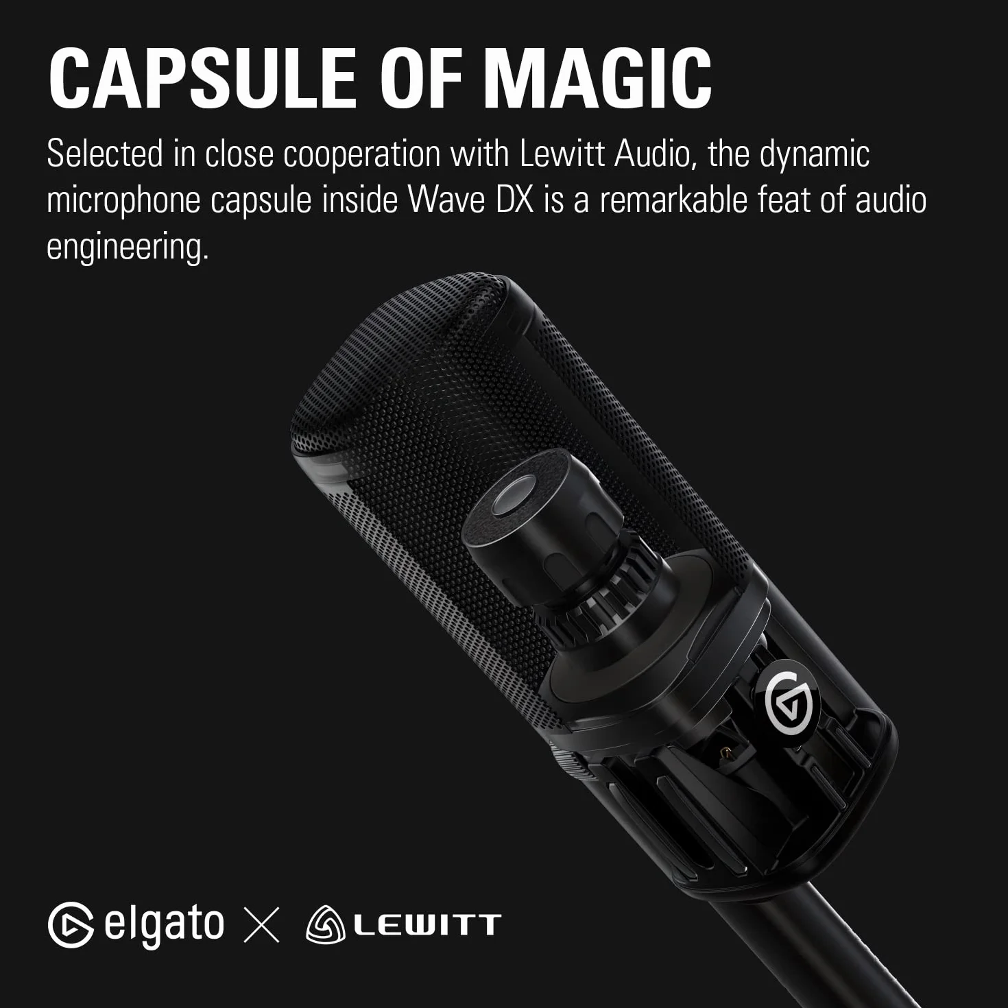 Elgato Wave DX - dynamiczny mikrofon XLR, wzór kardioidalny, eliminacja zakłóceń, optymalizacja pod kątem mowy, podcasty, transmisje, wzmacniacz sygnału nie jest wymagany, dowolny interfejs, Mac, PC