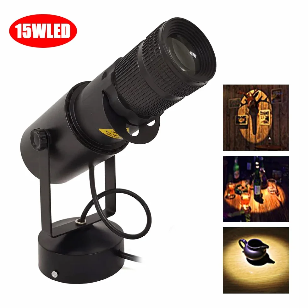 Reflektor punktowy LED 15W Followspot oświetlenie sceniczne z osłoną irysową regulowany biały