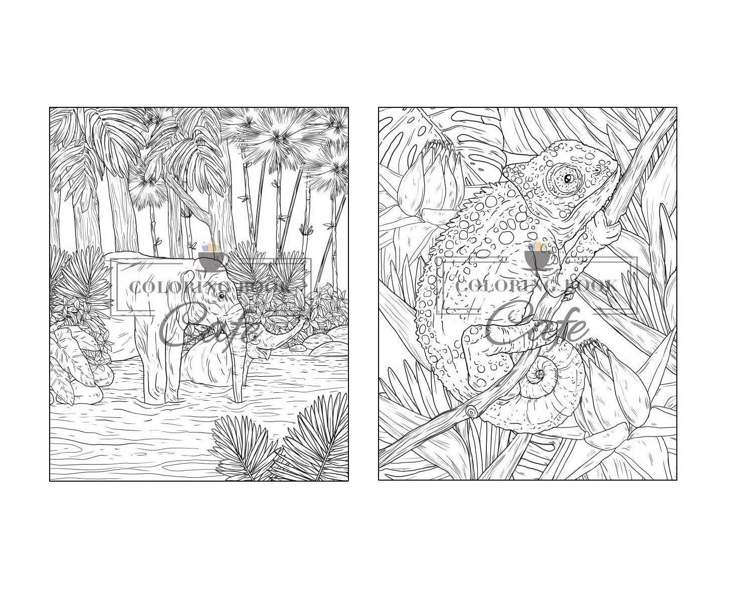 100 Wildlife Scenes: An Adult Coloring Book Featuring 100 Most Beautiful Wildlife Scenes with Animals, Birds and Flowers from Oceans, Jungles, Forests and Savannas
