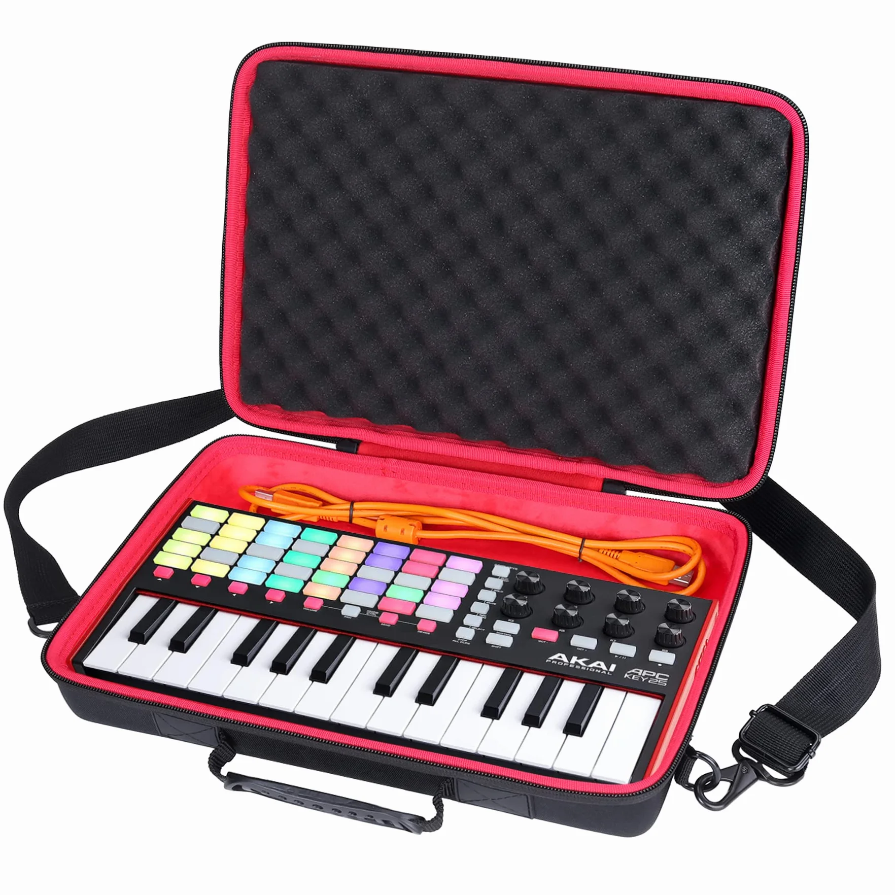 co2CREA Twarde etui podróżne do AKAI Professional APC KEY 25 MK2 25-klawiszowy kontroler USB MIDI pad, tylko etui