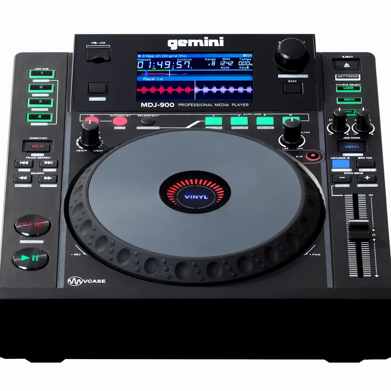 Gemini Sound MDJ-900 - Profesjonalny odtwarzacz multimedialny USB z dużym kołem do joggingu z ekranem dotykowym 8 sztuk