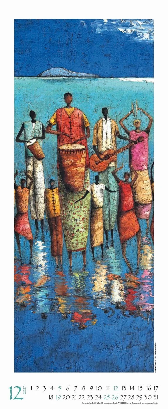 Colours of Africa 2027: Kunstkalender mit Bildern in den warmen Farben Afrikas. Wandkalender des Malers Michel Rauscher im Hochformat: 28,5 x 69 cm.