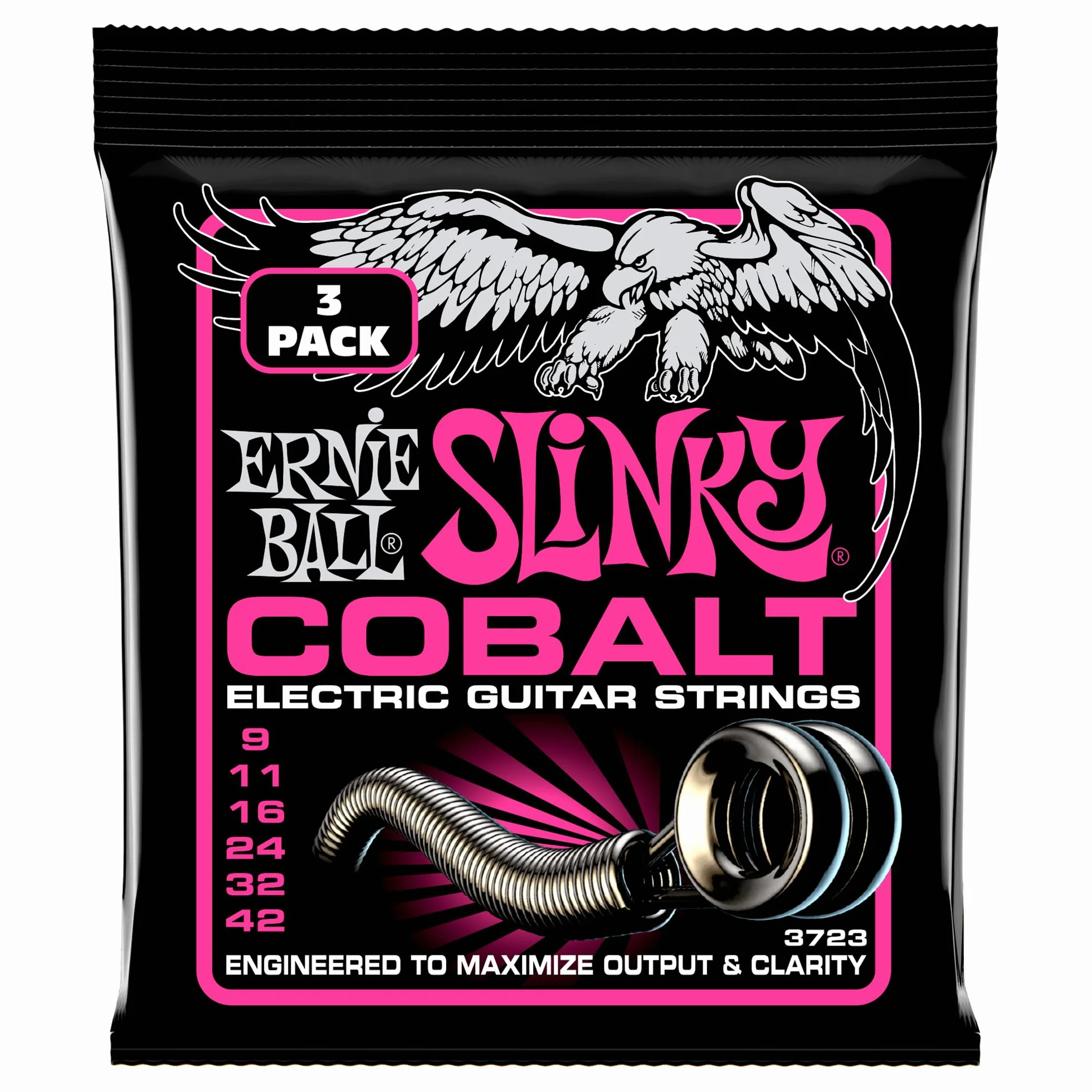 Ernie Ball Super Slinky Cobalt struny do gitary elektrycznej, 3 sztuki, grubość 9-42