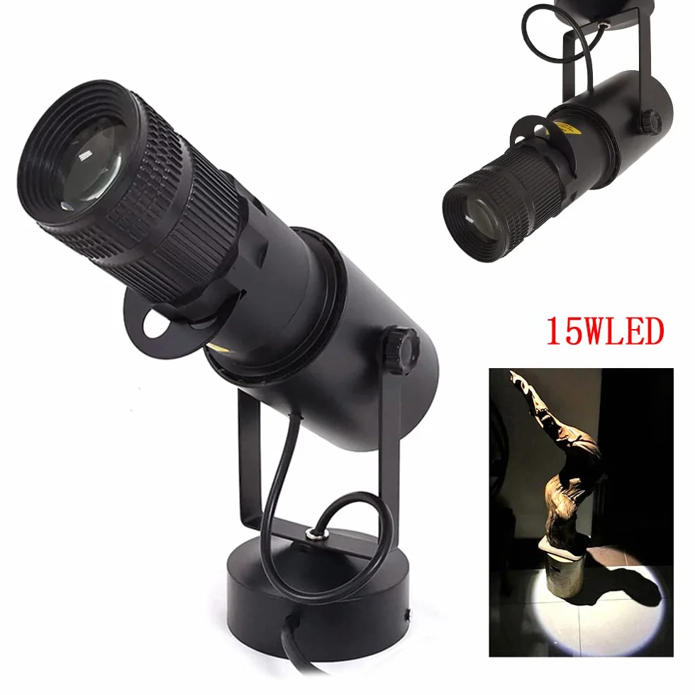 Reflektor punktowy LED 15W Followspot oświetlenie sceniczne z osłoną irysową regulowany biały