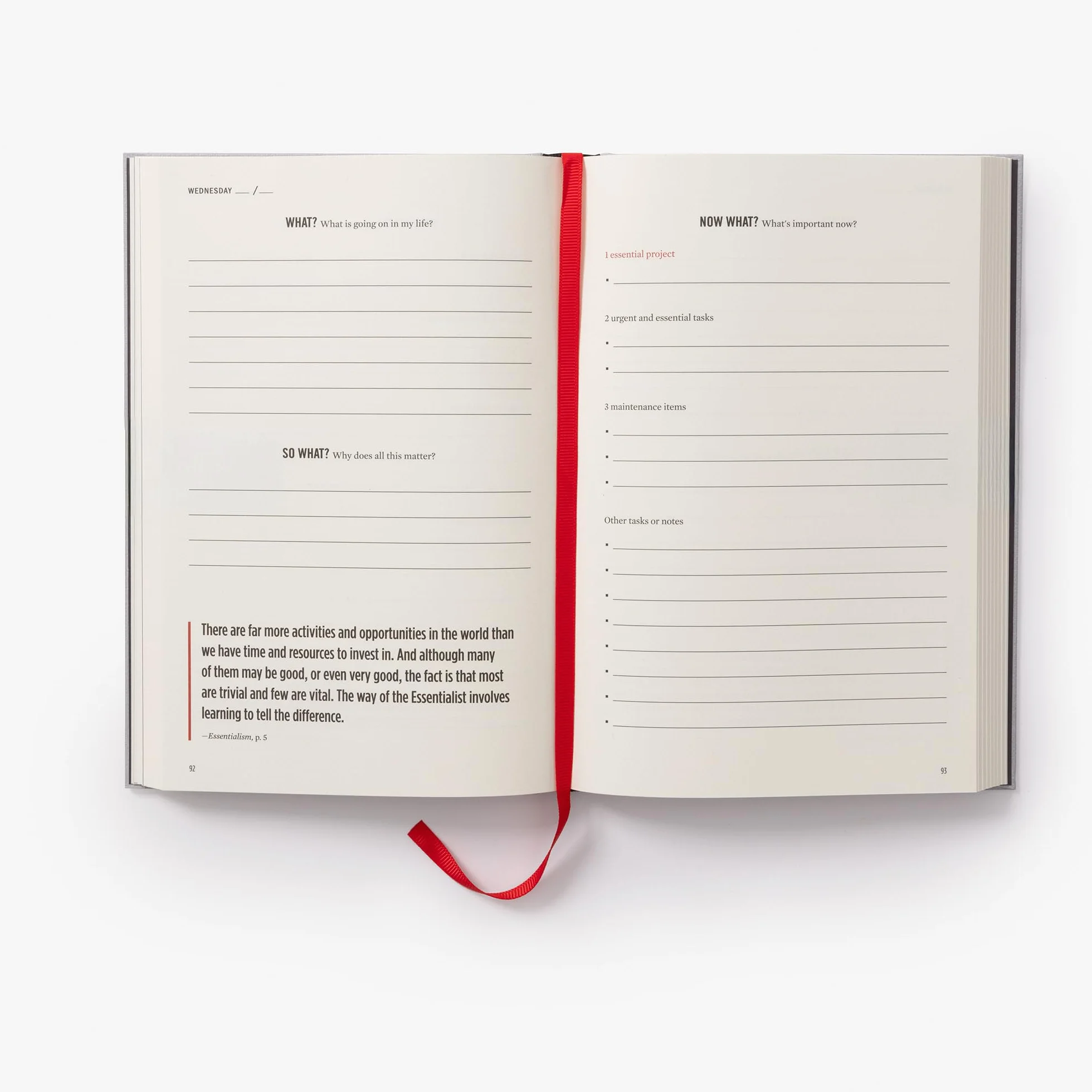 The Essentialism Planner: A 90-Day Guide to Accomplishing More by Doing Less